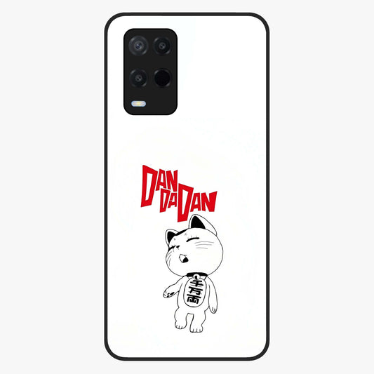 Playful Spirit Charm Glass Case showing flat back view with cheerful charm themed artwork and glossy glass finish.