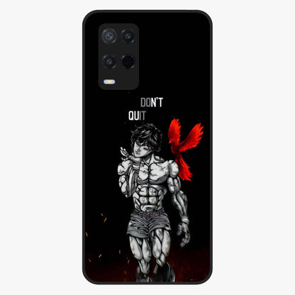 Rise Beyond Limits Glass Case showing flat back view with motivational typography artwork and glossy glass finish.