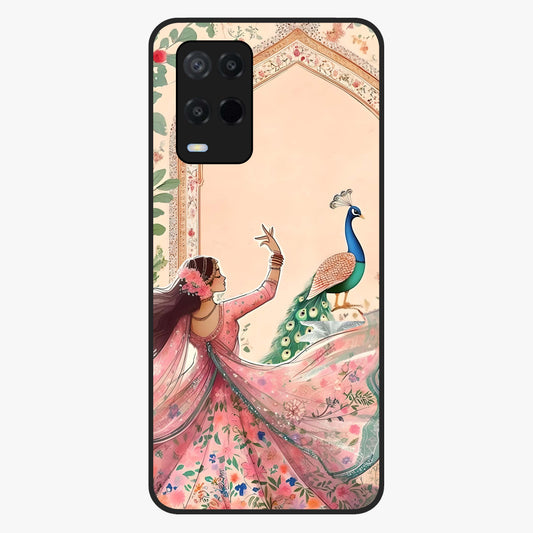 Royal Grace Muse Glass Case showing flat back view with elegant artistic artwork and glossy glass finish.