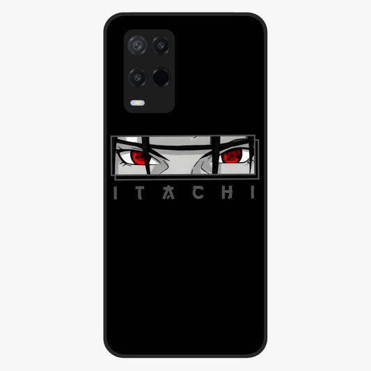 Scarlet Gaze Dominance Glass Case showing flat back view with striking red themed artwork and glossy glass finish.