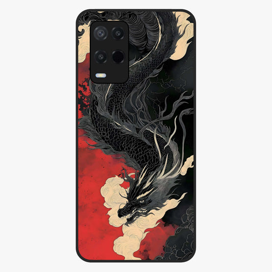 Shadow Dragon Fury Glass Case showing flat back view with fierce dragon artwork and glossy glass finish.