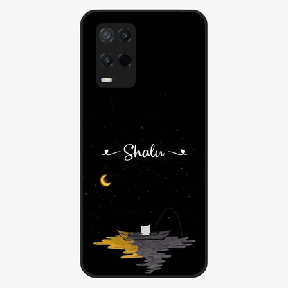 Silent Night Row Glass Case showing flat back view with calm night themed artwork and glossy glass finish.