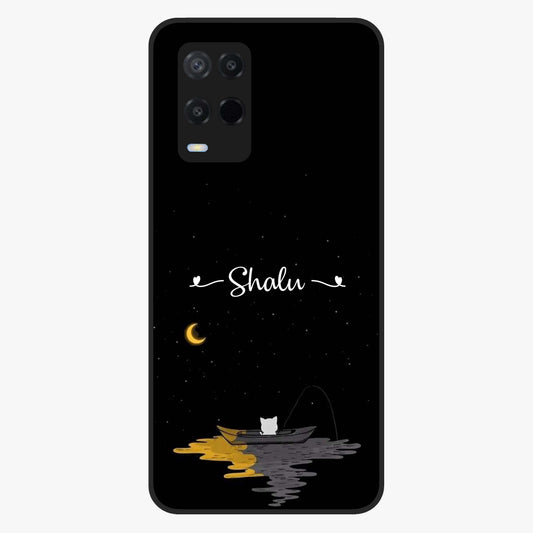 Silent Night Row Glass Case showing flat back view with calm night themed artwork and glossy glass finish.
