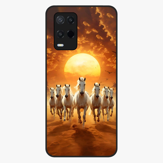 Wild Sunset Majesty Glass Case showing flat back view with majestic sunset landscape artwork and glossy glass finish.