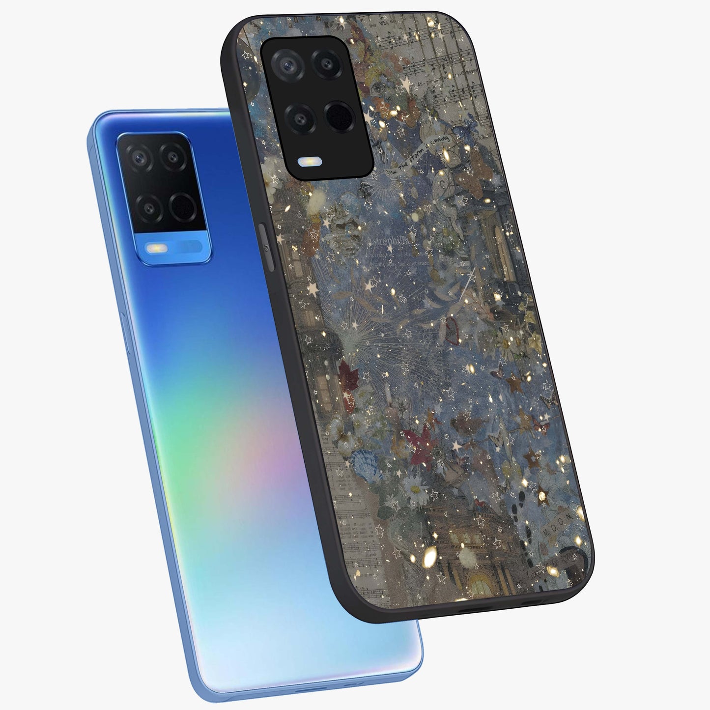 Aesthetic Astrolophia Glass Case displayed in angled mockup highlighting artistic aesthetic elements and smooth glass surface.