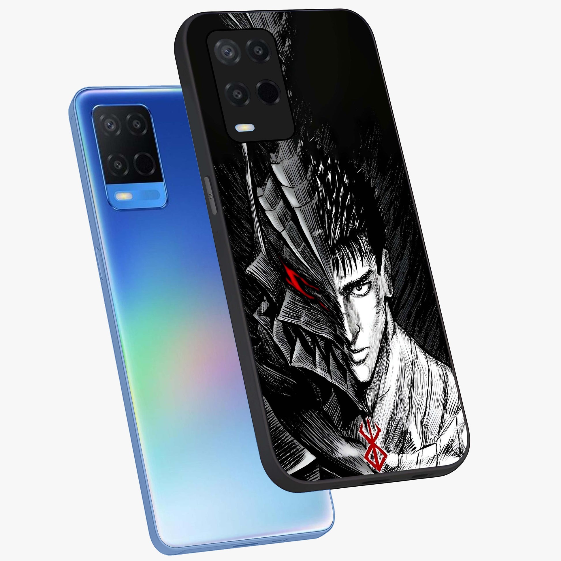 Berserker Blood Oath Glass Case displayed in angled mockup highlighting dark fantasy graphic design and powerful theme.