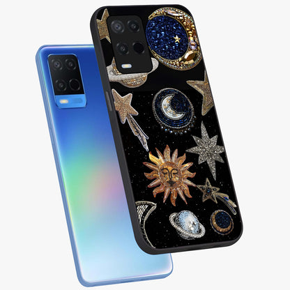 Celestial Gem Constellations Glass Case displayed in angled mockup highlighting gemstone inspired constellation design.