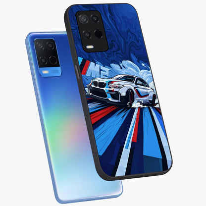 Drift Power Rush Glass Case displayed in angled mockup highlighting powerful drift car design with sporty aesthetic style.