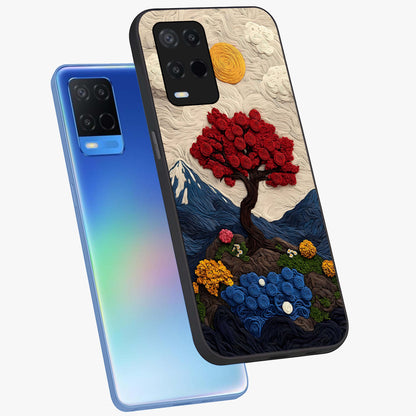 Eternal Nature Tapestry Glass Case displayed in angled mockup highlighting detailed botanical pattern with artistic aesthetic.