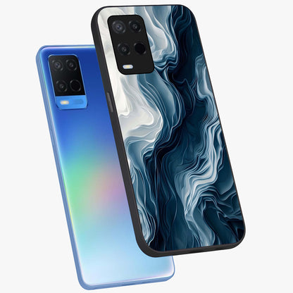 Ethereal Paper Marble Glass Case displayed in angled mockup highlighting elegant marble pattern with modern aesthetic style.