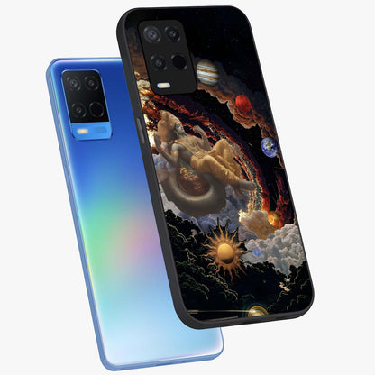 Galactic Divine God Glass Case displayed in angled mockup highlighting powerful celestial deity illustration with galactic aesthetic.