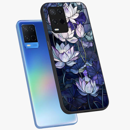 Gloss Petal Rush Glass Case displayed in angled mockup highlighting vibrant petal design with elegant floral aesthetic.
