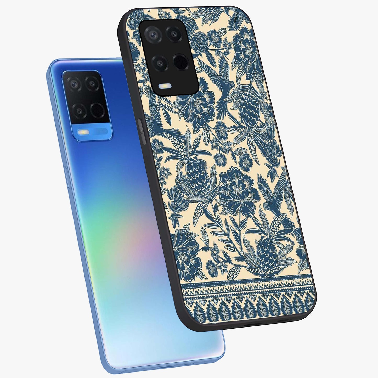 Heirloom Wild Bloom Glass Case displayed in angled mockup highlighting botanical bloom design with classic aesthetic style.