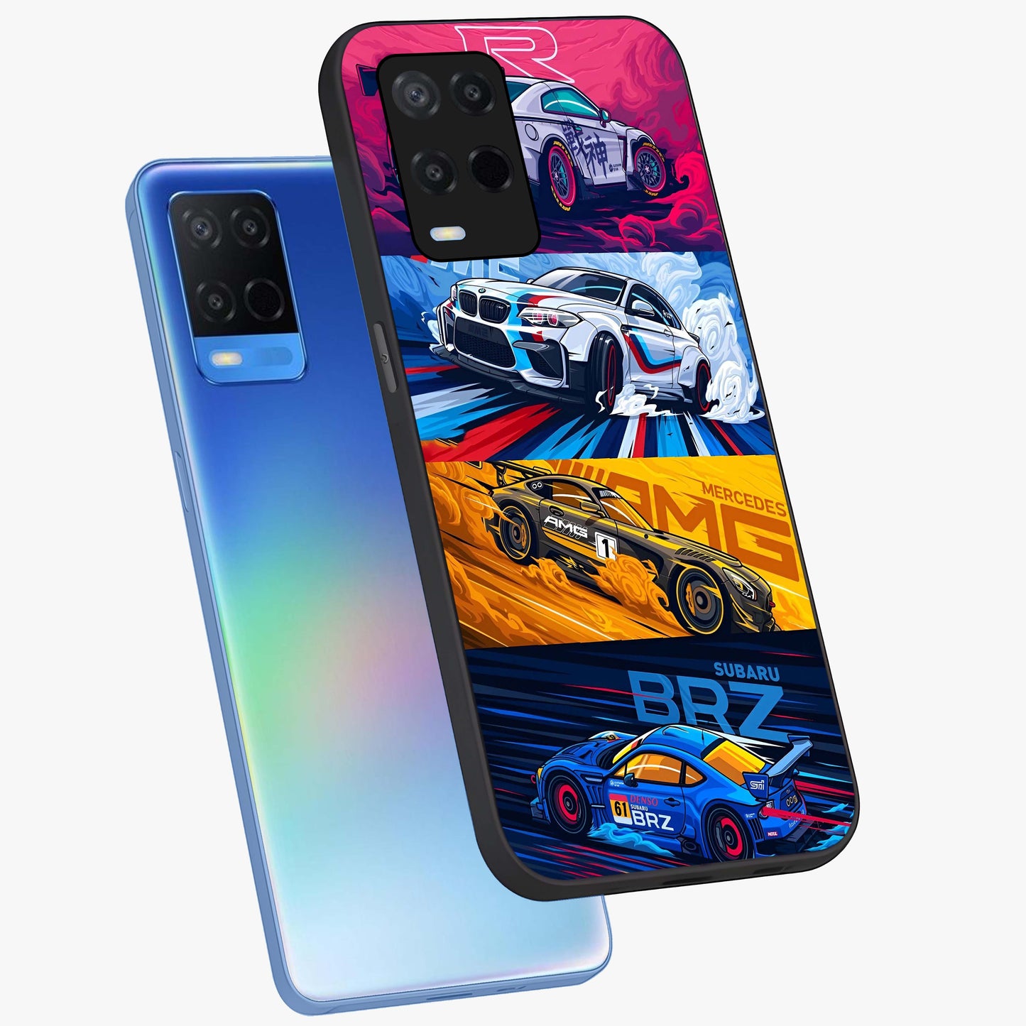 JDM Sports Car Glass Case displayed in angled mockup highlighting sleek Japanese racing car design with automotive aesthetic.