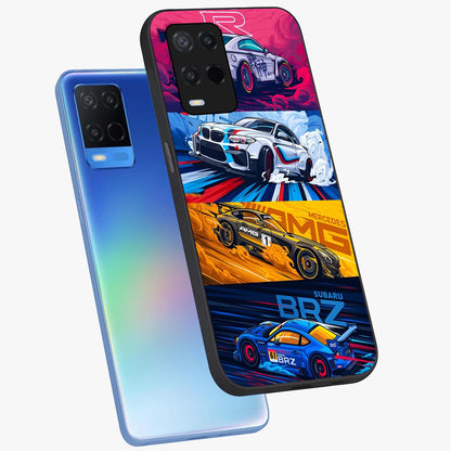 JDM Sports Car Glass Case displayed in angled mockup highlighting sleek Japanese racing car design with automotive aesthetic.