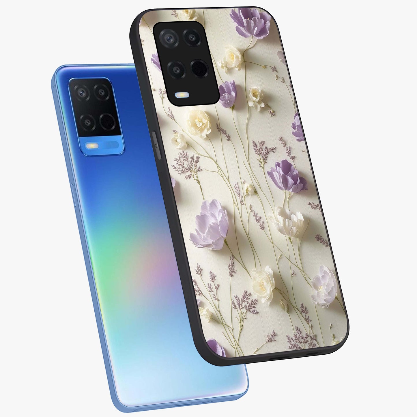 Lilac Breeze Harmony Glass Case displayed in angled mockup highlighting calm lilac breeze design with soothing aesthetic style.