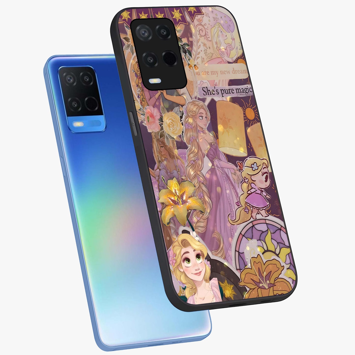 Magical Tangled Dream Glass Case displayed in angled mockup highlighting whimsical fantasy design with magical aesthetic.