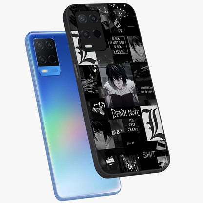 Midnight Chaos Mind Glass Case displayed in angled mockup highlighting chaotic artistic design with dramatic midnight aesthetic.