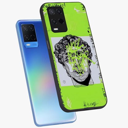 Neo Graffiti Rebellion Glass Case displayed in angled mockup highlighting urban street art design with rebellious aesthetic.