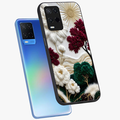 Radiant Bloom Elegance Glass Case displayed in angled mockup highlighting graceful floral design with radiant aesthetic style.