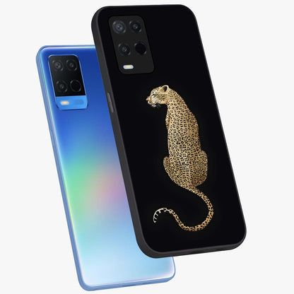 Regal Leopard Glass Case displayed in angled mockup highlighting powerful animal illustration with stylish wild aesthetic.