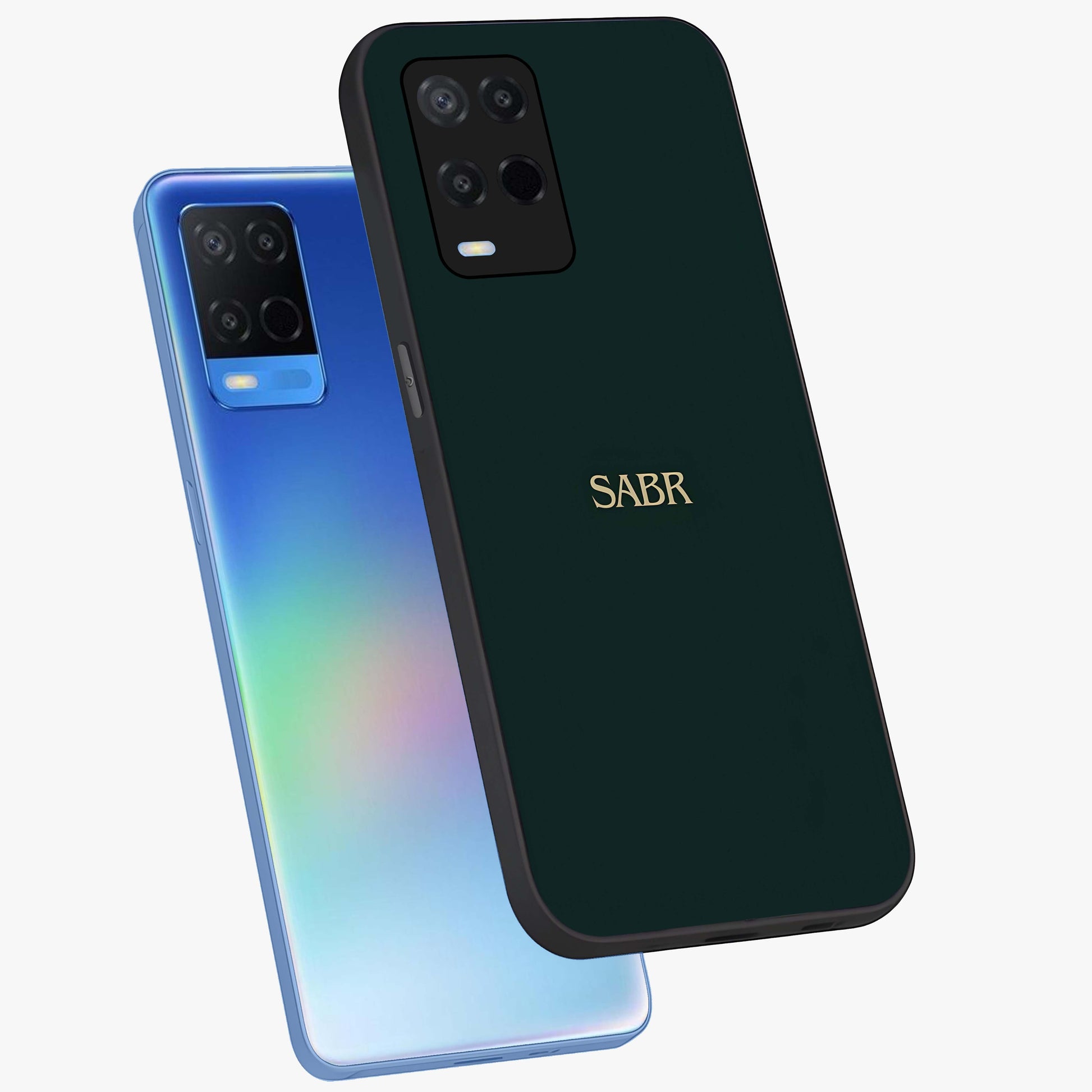 Sabr Minimal Patience Glass Case displayed in angled mockup highlighting simple inspirational design with clean aesthetic style.
