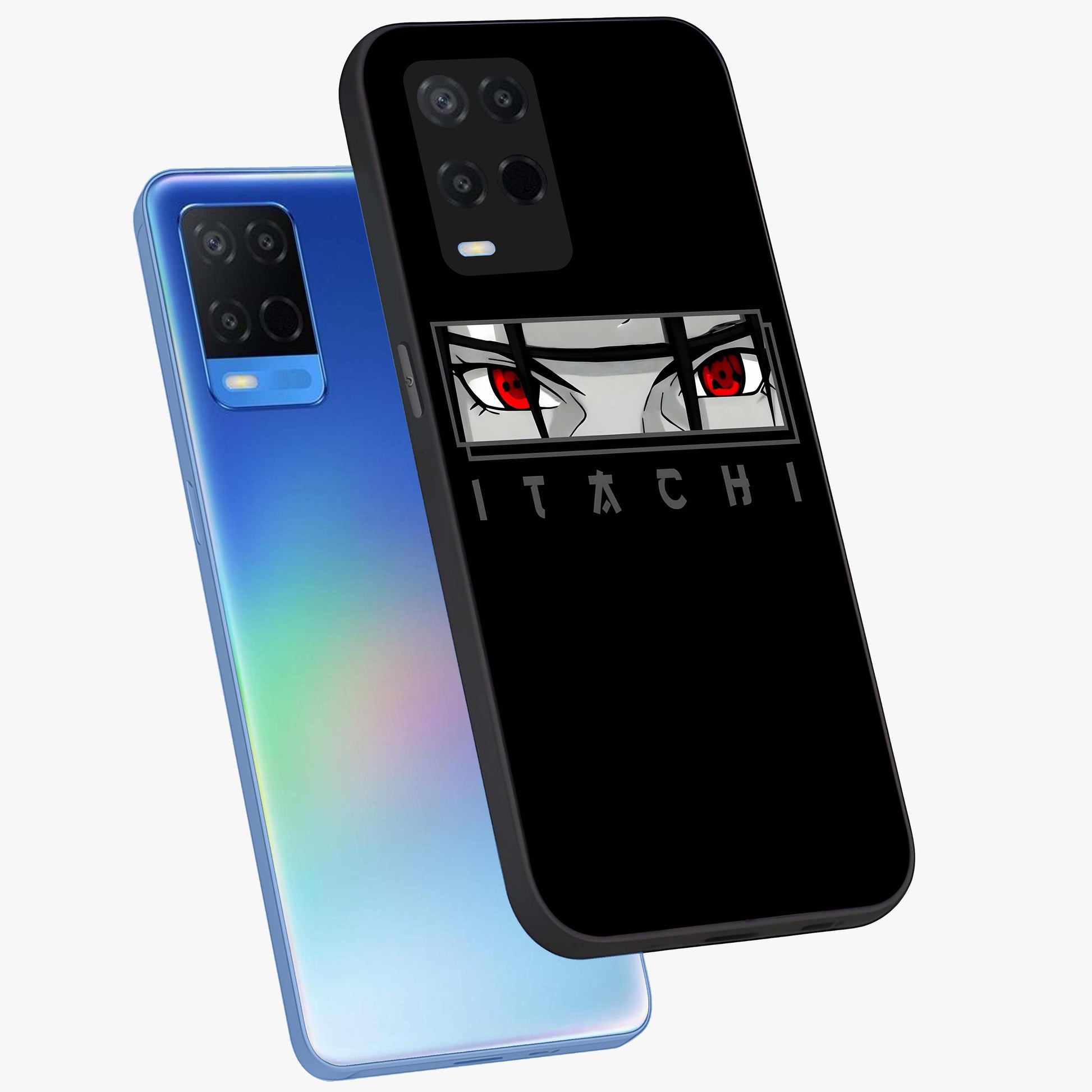 Scarlet Gaze Dominance Glass Case displayed in angled mockup highlighting intense visual design with bold scarlet aesthetic.