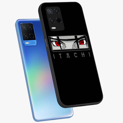 Scarlet Gaze Dominance Glass Case displayed in angled mockup highlighting intense visual design with bold scarlet aesthetic.