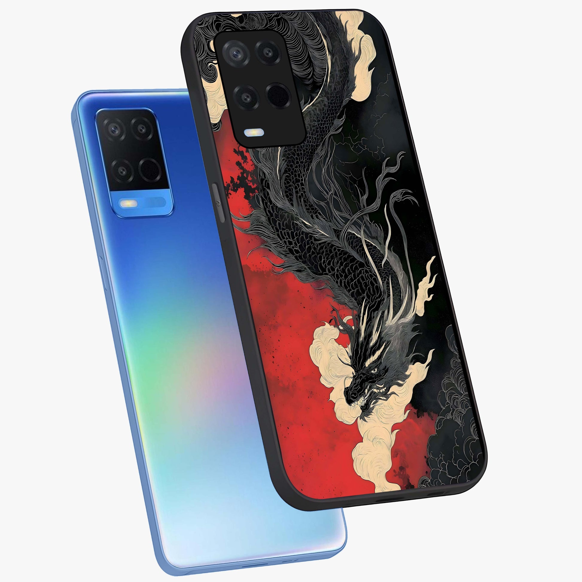 Shadow Dragon Fury Glass Case displayed in angled mockup highlighting powerful dragon illustration with dark fantasy aesthetic.