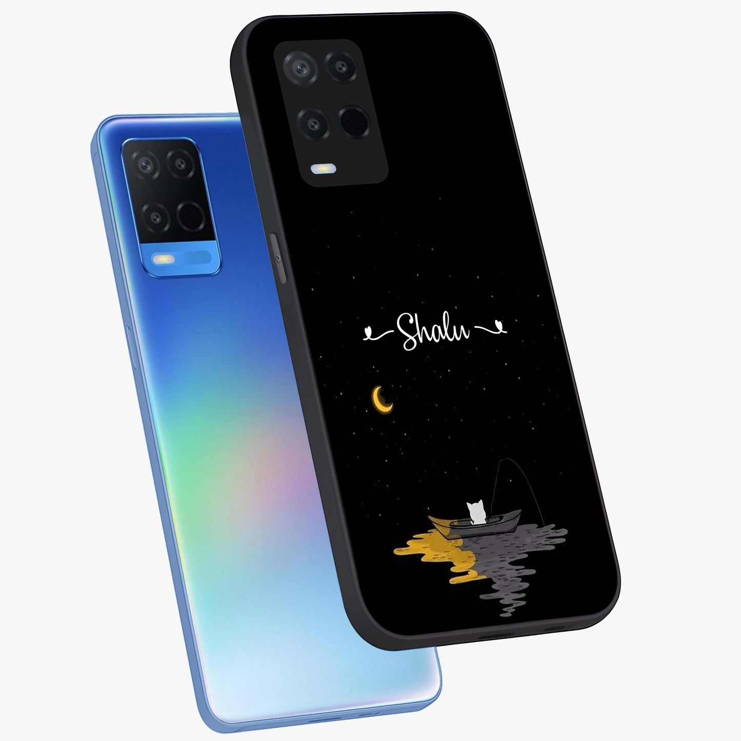 Silent Night Row Glass Case displayed in angled mockup highlighting peaceful evening design with dreamy night aesthetic.