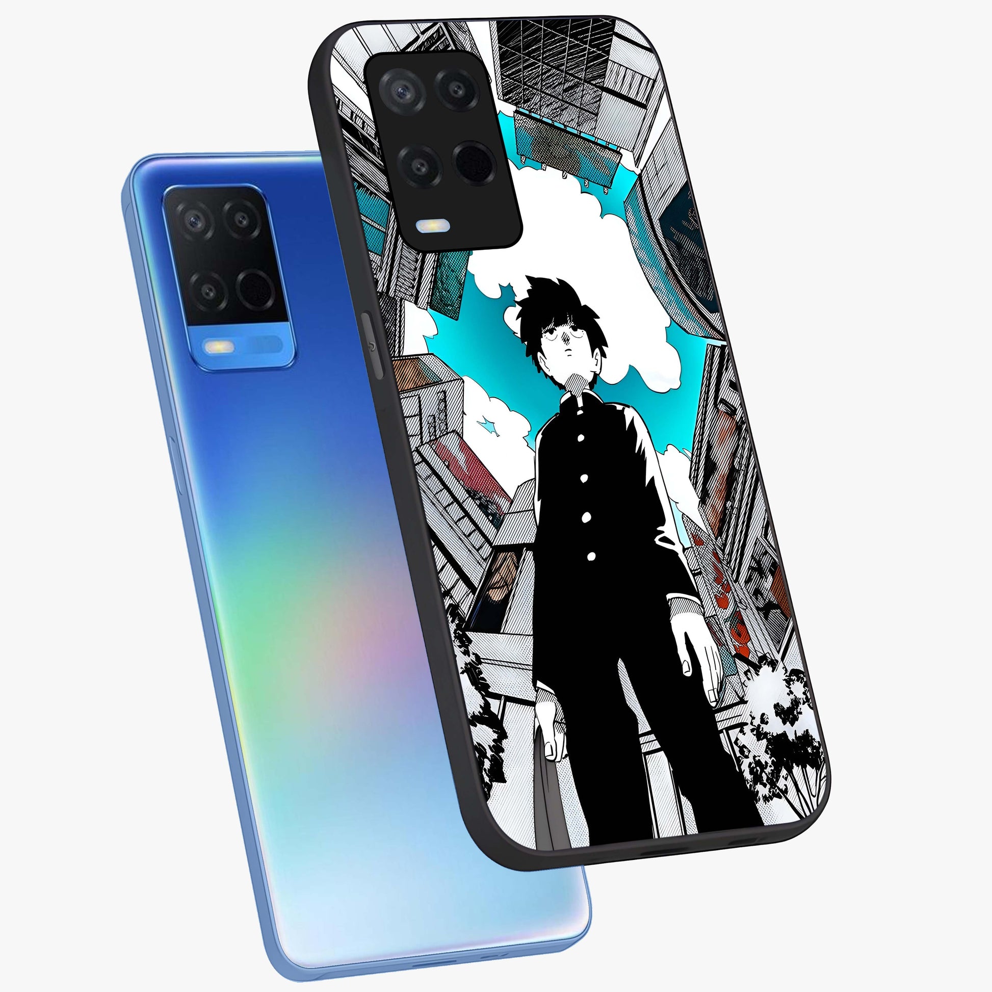 Silent Psychic Awakening Glass Case displayed in angled mockup highlighting spiritual awakening design with cosmic aesthetic.