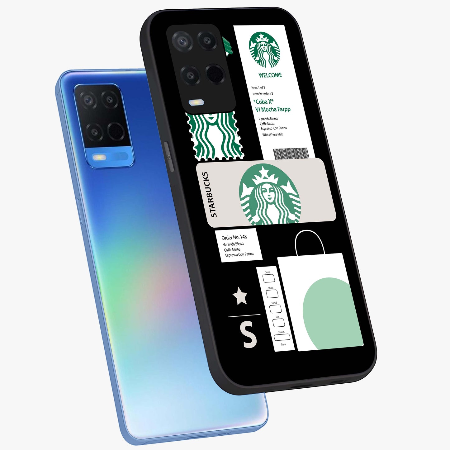 Starbucks Mocha Glass Case displayed in angled mockup highlighting stylish mocha themed design with cozy café aesthetic.