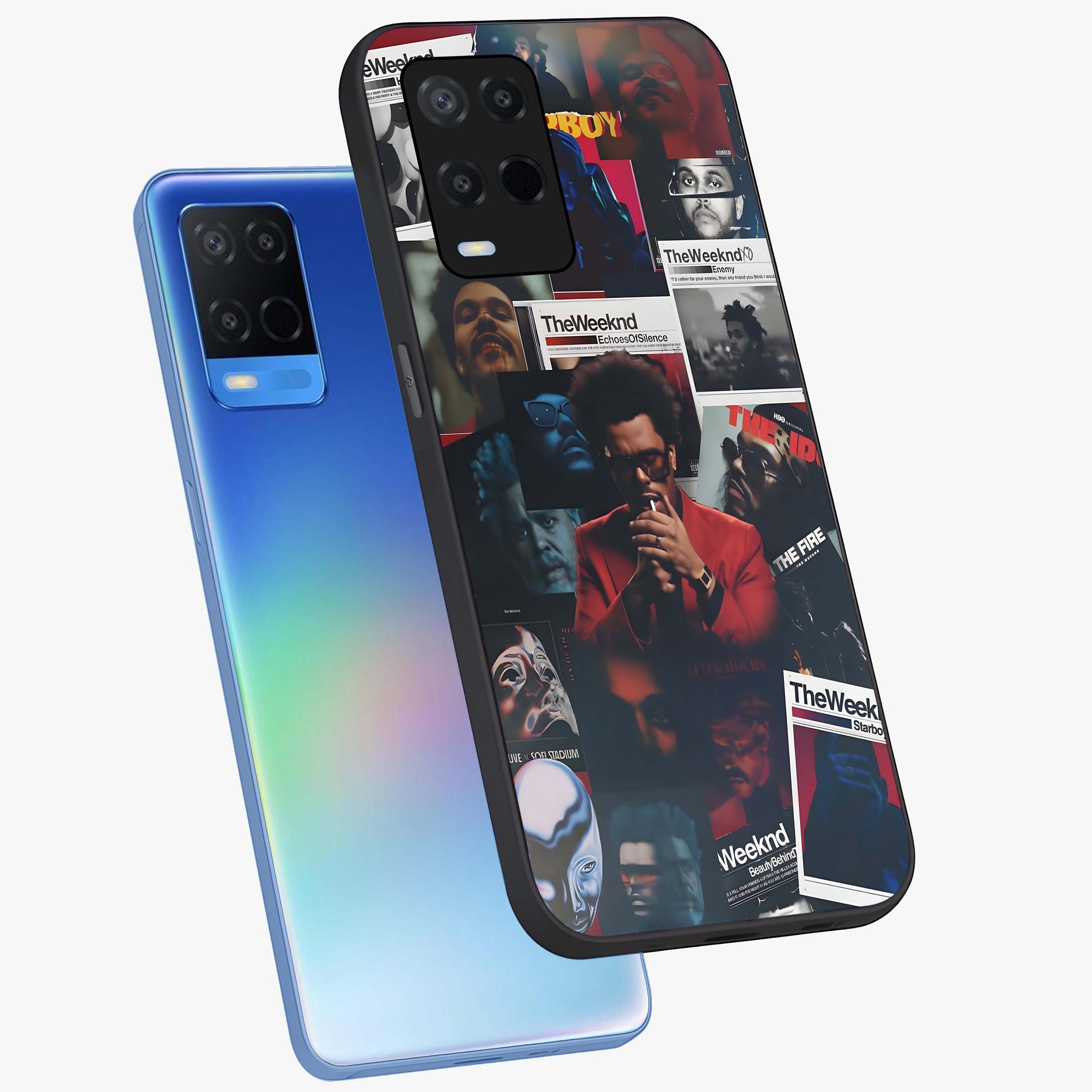 The Weeknd Glass Case displayed in angled mockup highlighting stylish pop culture inspired design with modern aesthetic.