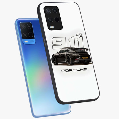 Turbo Legacy Icon Glass Case displayed in angled mockup highlighting dynamic automotive design with performance aesthetic.