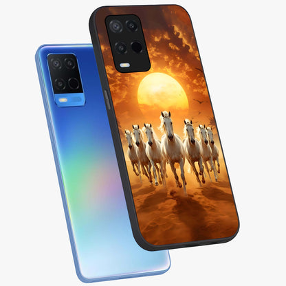 Wild Sunset Majesty Glass Case displayed in angled mockup highlighting vibrant sunset sky design with scenic aesthetic.