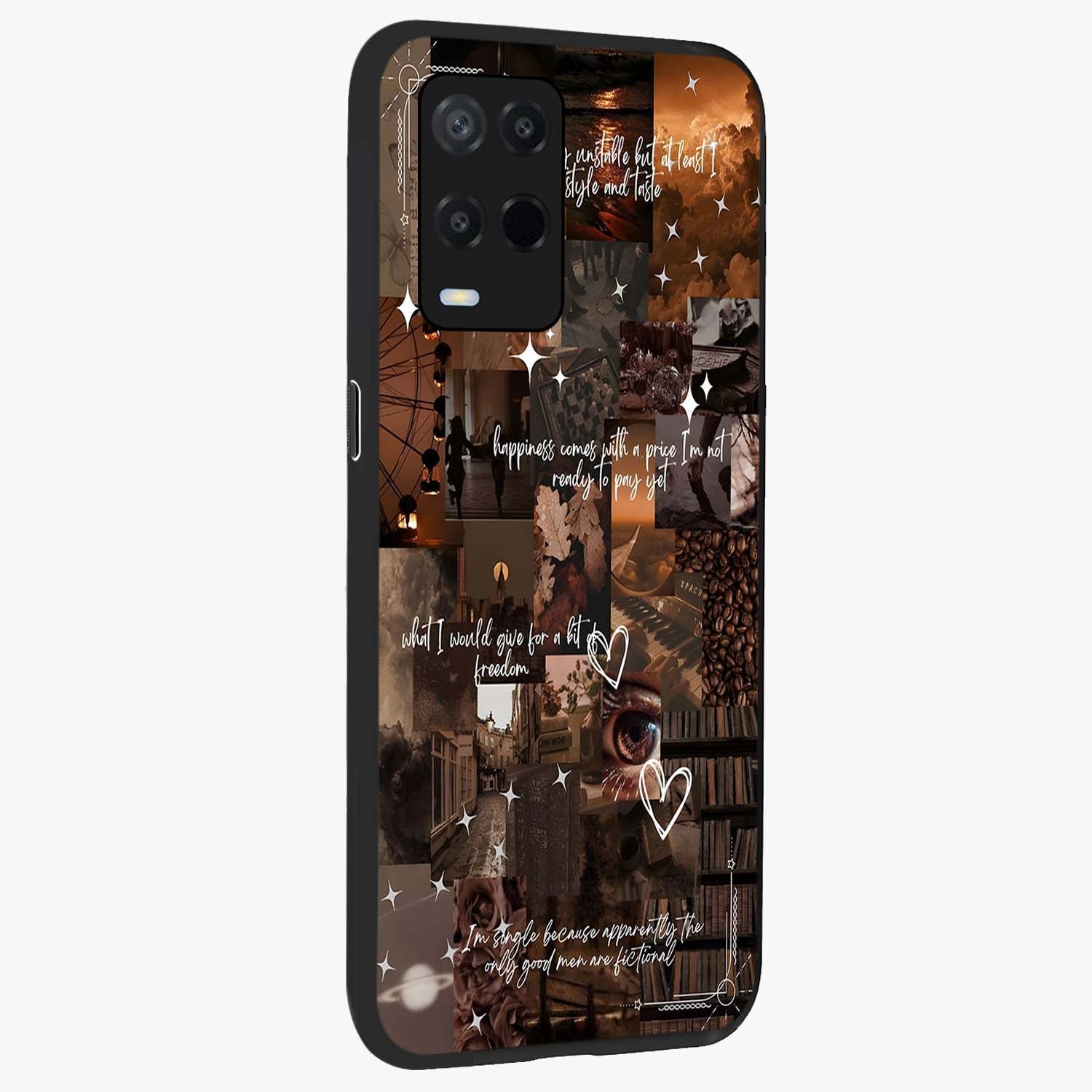 Bittersweet Aesthetic Chaos Glass Case upright view showcasing bold artistic chaos design with modern aesthetic style.