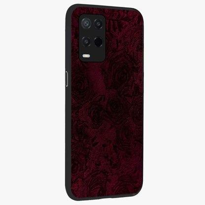Crimson Fade Flow Glass Case upright view showcasing dynamic crimson flow artwork with stylish abstract theme.