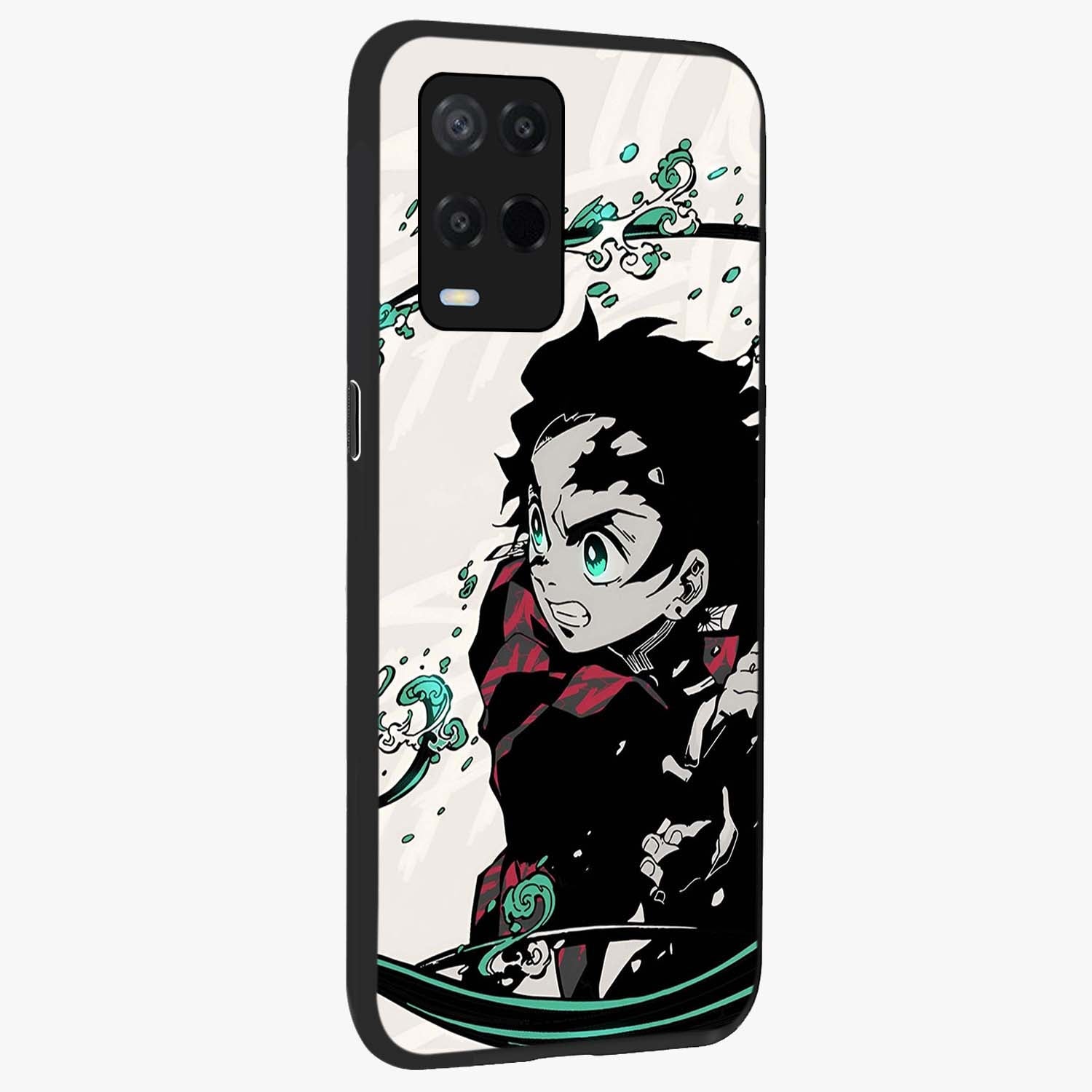 Demon Slayer Glass Case upright view showcasing powerful anime artwork with intense warrior theme.