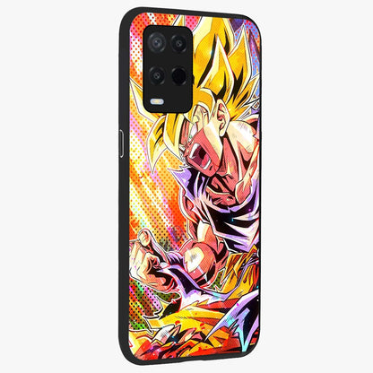 Firing Goku Glass Case upright view showcasing energetic anime artwork with bold warrior theme.
