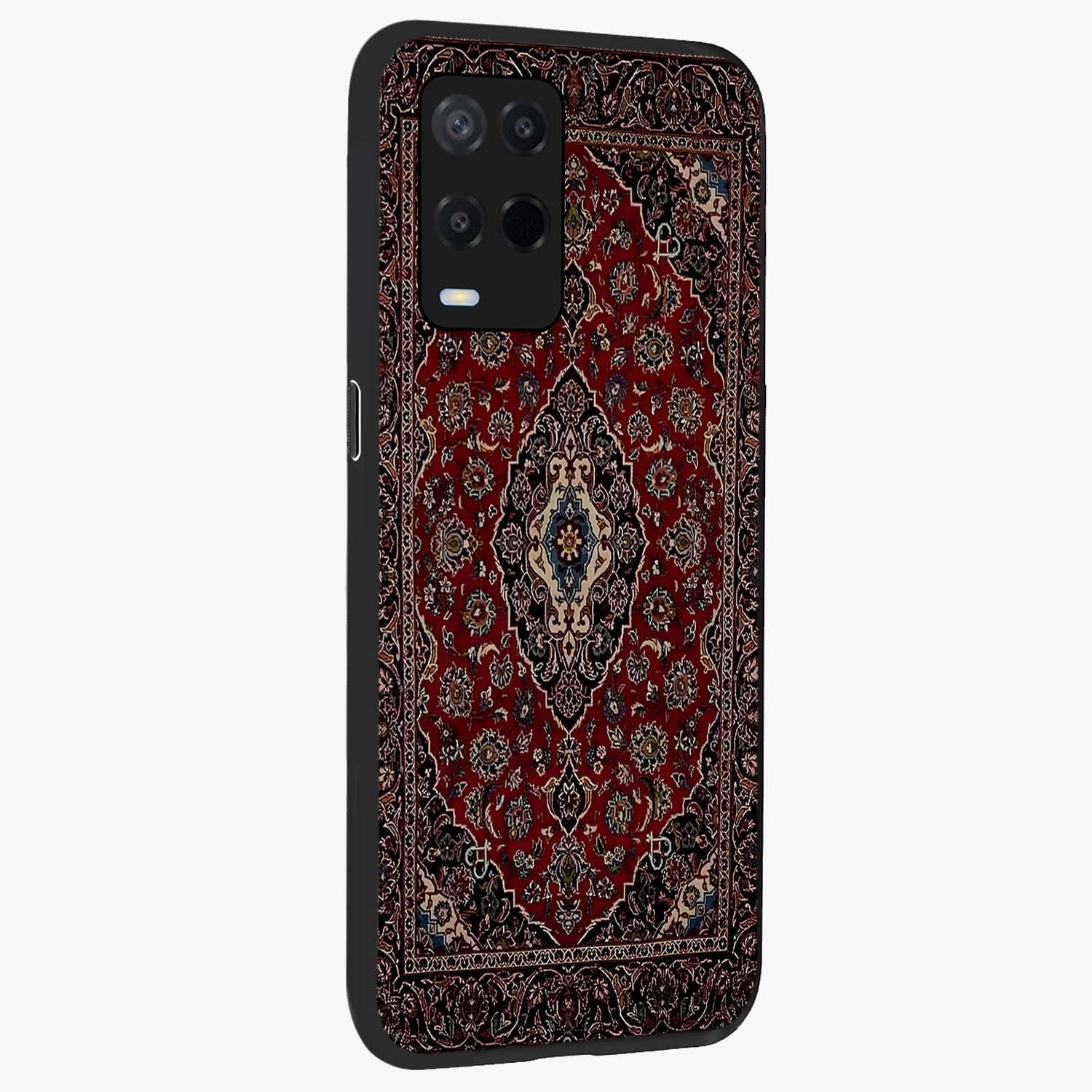 Heritage Carpet Royale Glass Case upright view showcasing detailed ornamental artwork with luxurious traditional theme.
