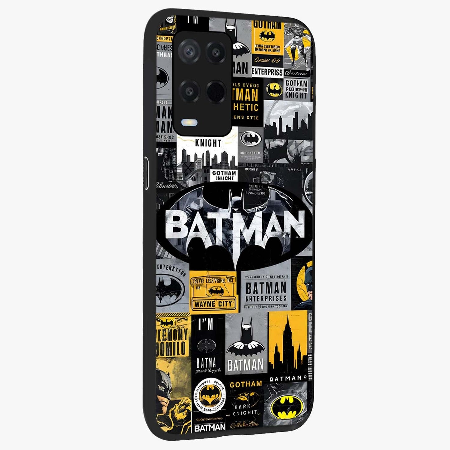 Knight Gotham Rise Glass Case upright view showcasing bold vigilante themed artwork with gothic city vibe.