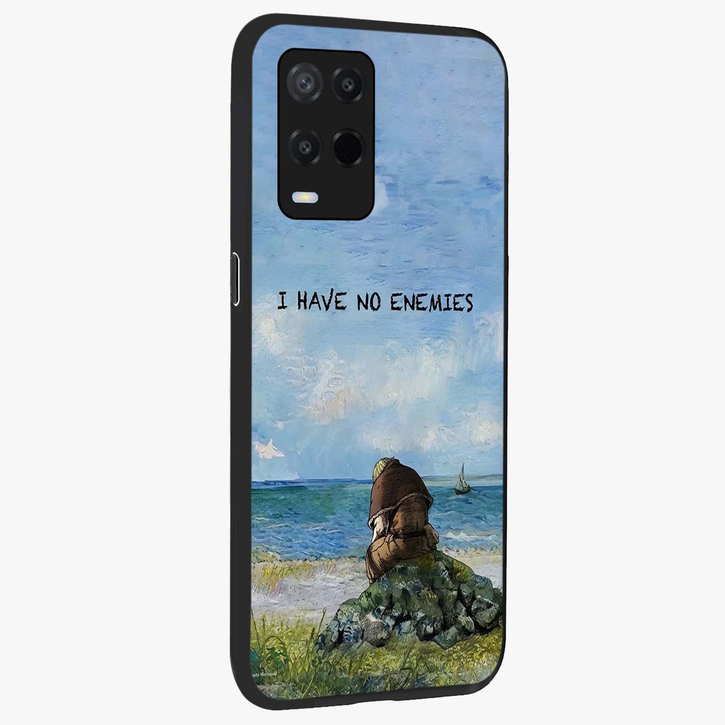 Peace Beyond War Glass Case upright view showcasing powerful peace symbol artwork with inspirational theme.