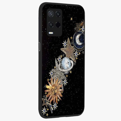 Pearls Universe Object Glass Case upright view showcasing decorative pearl themed artwork with cosmic elegance.