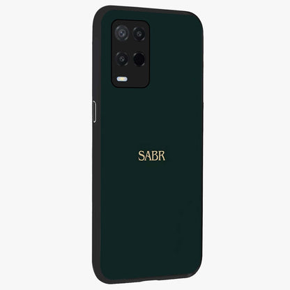 Sabr Minimal Patience Glass Case upright view showcasing calm minimalist artwork with motivational patience theme.