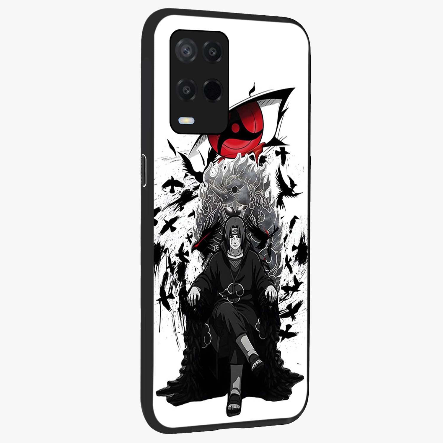 Uchiha Shadow Throne Glass Case upright view showcasing magical underwater galaxy artwork with vibrant cosmic theme.
