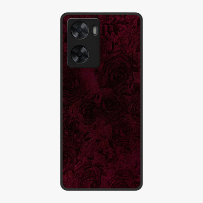 Crimson Fade Flow Glass Case showing flat back view with flowing crimson gradient artwork and glossy glass finish.