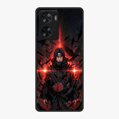 Focused Blade Discipline Glass Case showing flat back view with warrior sword themed artwork and glossy glass finish.