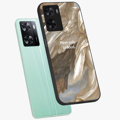 Divine Winged Grace Glass Case displayed in angled mockup highlighting graceful wing design with divine aesthetic style.