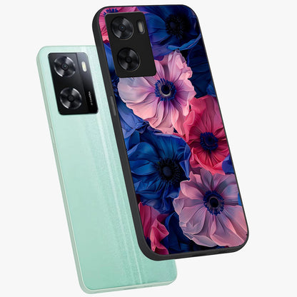 Flower Paper Art Pattern Glass Case displayed in angled mockup highlighting layered paper flower design with artistic aesthetic.