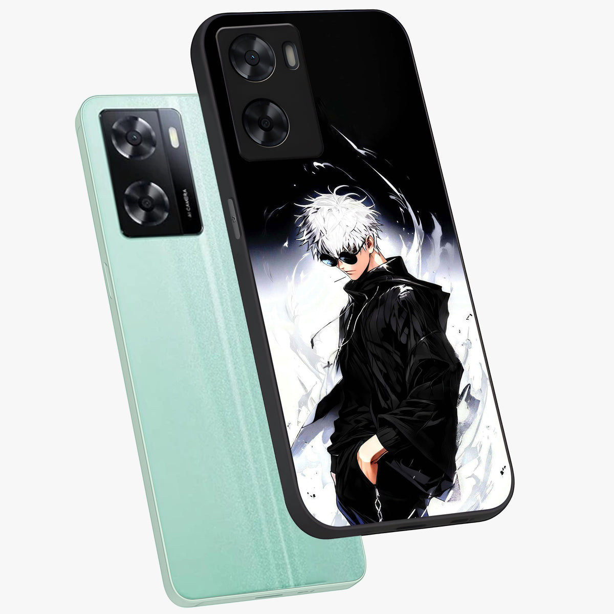 Limitless Shadow King Glass Case displayed in angled mockup highlighting dramatic dark hero design with intense aesthetic.